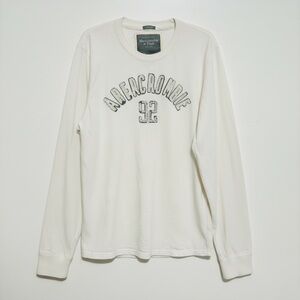 Vintage Abercrombie & Fitch Y2K Long Sleeve Muscle Shirt Sz XL Ivory Cream